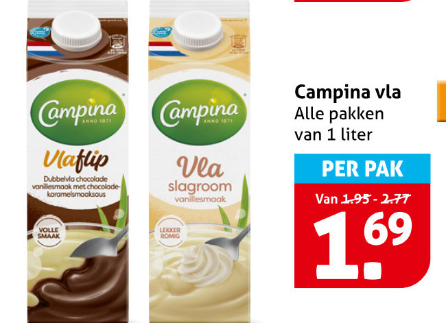 Campina   vla folder aanbieding bij  Hoogvliet - details