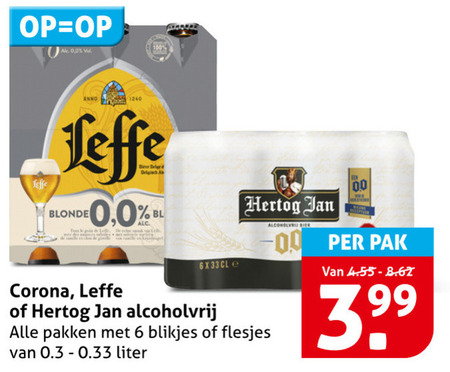 Leffe   alcoholvrij bier folder aanbieding bij  Hoogvliet - details
