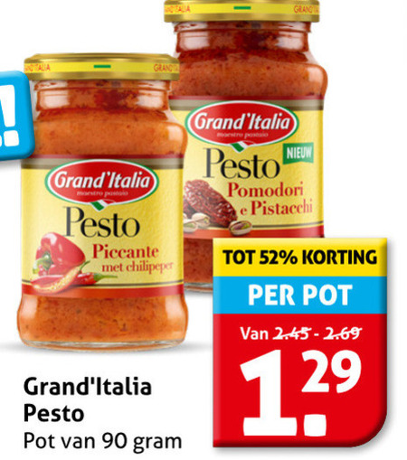 Grand Italia   pesto folder aanbieding bij  Hoogvliet - details
