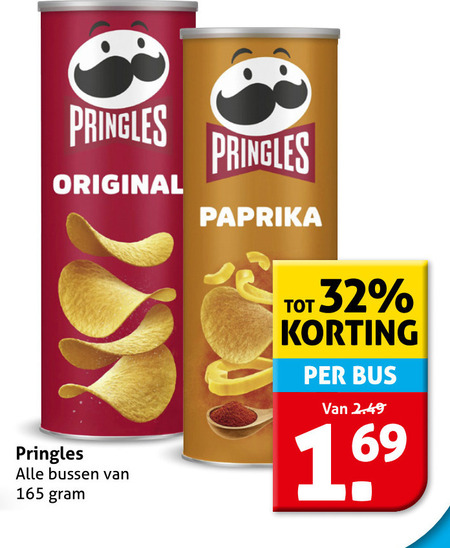 Pringles   chips folder aanbieding bij  Hoogvliet - details