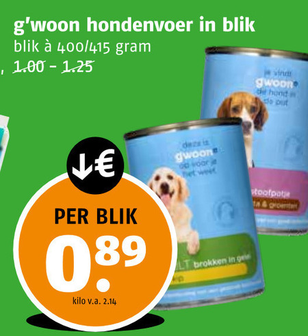 Gwoon   hondenvoer folder aanbieding bij  Poiesz - details