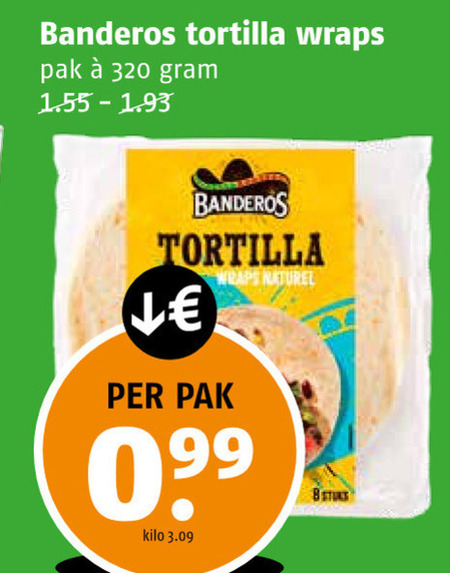 Banderos   tortilla folder aanbieding bij  Poiesz - details