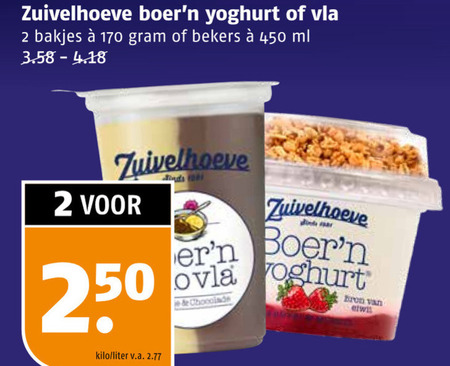 Zuivelhoeve   vla, vruchtenyoghurt folder aanbieding bij  Poiesz - details