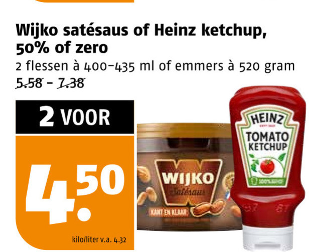 Heinz   tomatenketchup, satesaus folder aanbieding bij  Poiesz - details