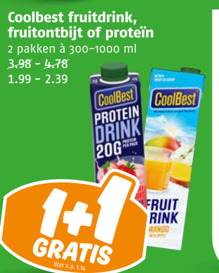 Coolbest   vruchtensap folder aanbieding bij  Poiesz - details
