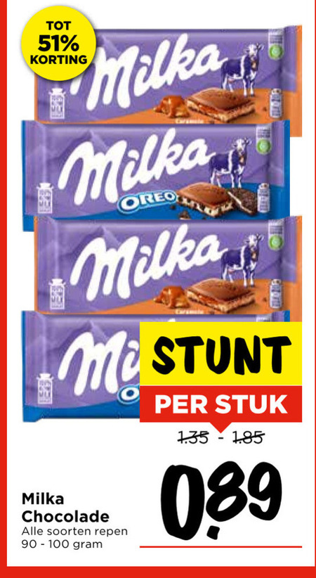 Milka   chocolade folder aanbieding bij  Vomar - details