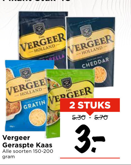 Vergeer   geraspte kaas folder aanbieding bij  Vomar - details