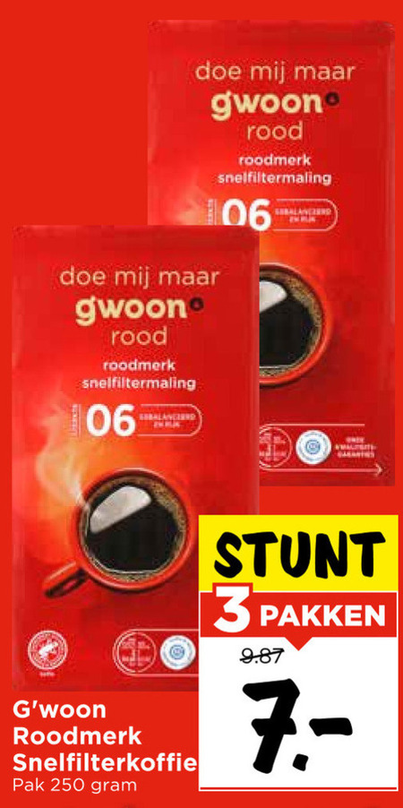 Gwoon   koffie folder aanbieding bij  Vomar - details