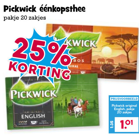 Pickwick   thee folder aanbieding bij  Boons Markt - details
