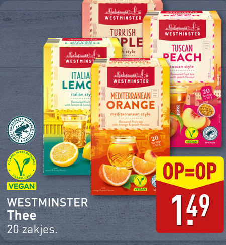 Westminster   thee folder aanbieding bij  Aldi - details