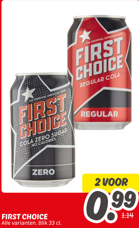 First Choice   cola folder aanbieding bij  Dekamarkt - details