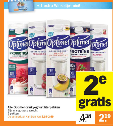 Optimel   drinkyoghurt folder aanbieding bij  Albert&nbsp;Heijn - details