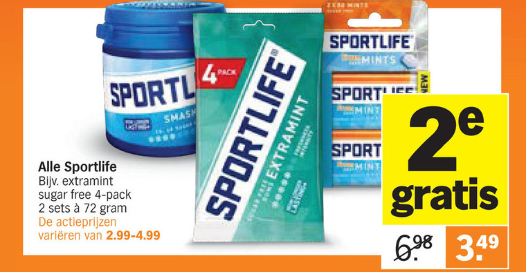 Sportlife   kauwgom folder aanbieding bij  Albert&nbsp;Heijn - details