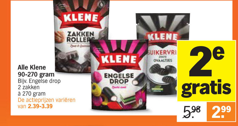 Klene   drop folder aanbieding bij  Albert Heijn - details