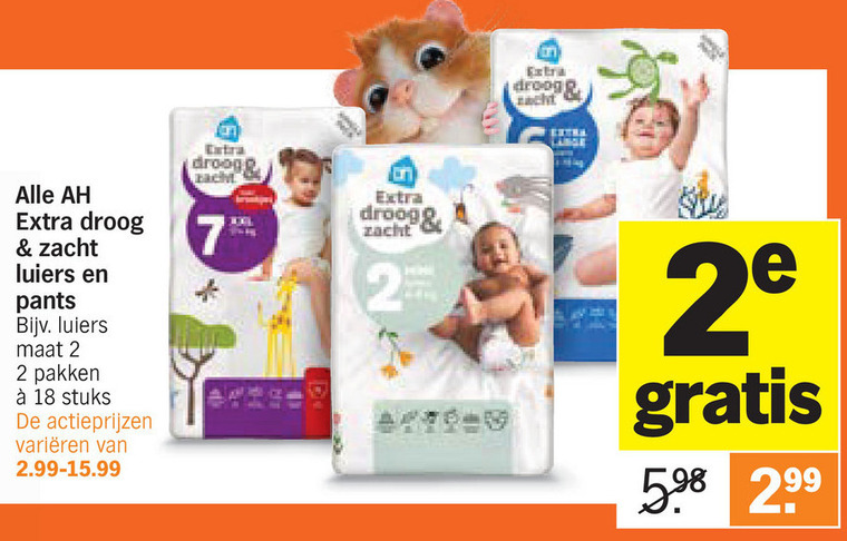Albert Heijn Huismerk   luiers, luierbroekjes folder aanbieding bij  Albert Heijn - details