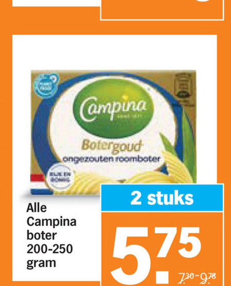 Campina   roomboter folder aanbieding bij  Albert Heijn - details