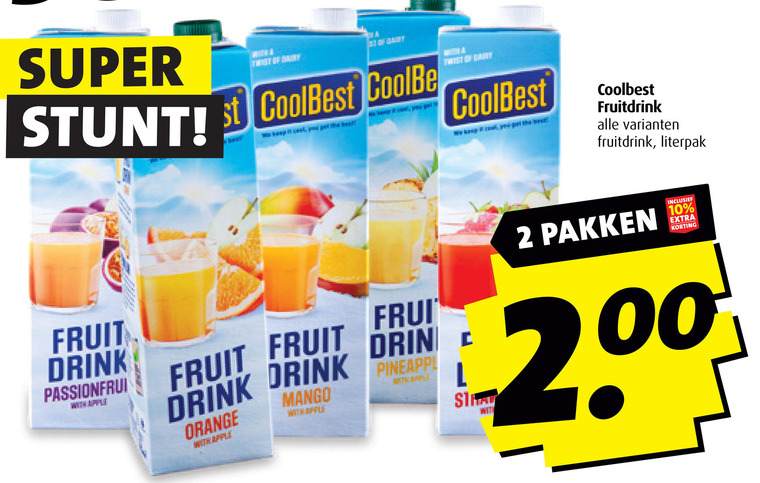 Coolbest   vruchtensap folder aanbieding bij  Boni - details