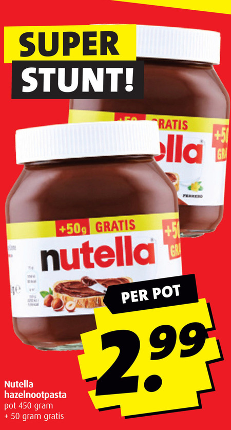 Nutella   hazelnootpasta folder aanbieding bij  Boni - details