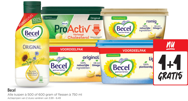Becel   margarine, olie en vetten folder aanbieding bij  Jumbo - details