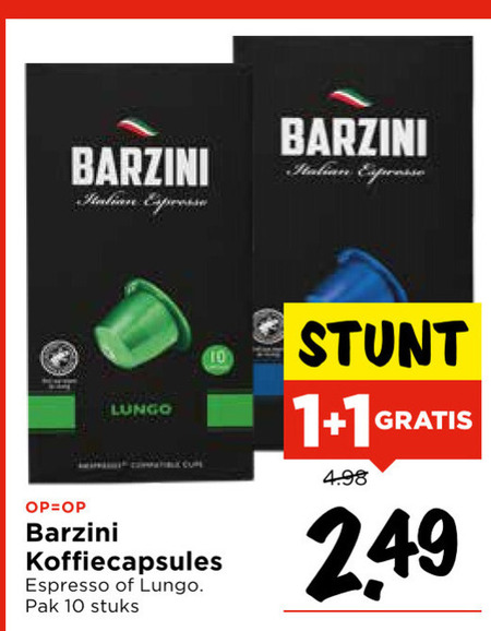 Barzini   koffiecups folder aanbieding bij  Vomar - details