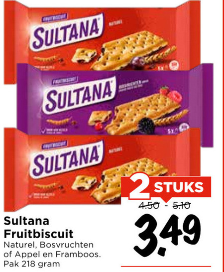 Sultana   fruitbiscuit folder aanbieding bij  Vomar - details