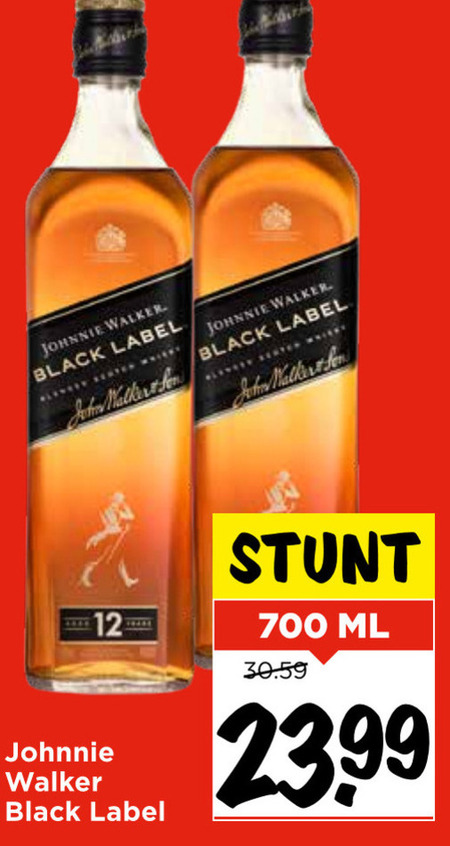 Johnnie Walker   whisky folder aanbieding bij  Vomar - details