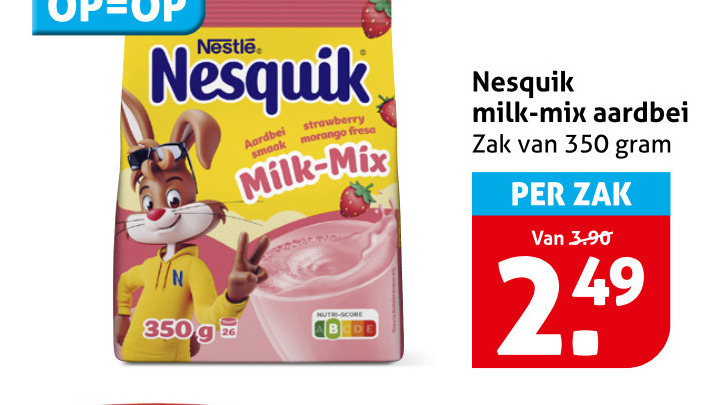 Nesquik   chocolademelk folder aanbieding bij  Hoogvliet - details