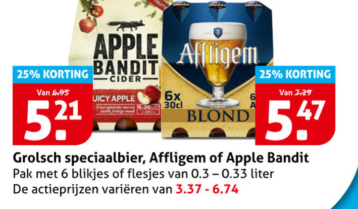 Affligem   appelcider, speciaalbier folder aanbieding bij  Hoogvliet - details