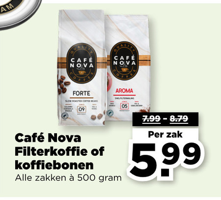 Cafe Nova   koffiebonen, koffie folder aanbieding bij  Plus - details