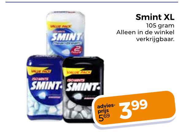 Smint   kauwgom folder aanbieding bij  Trekpleister - details