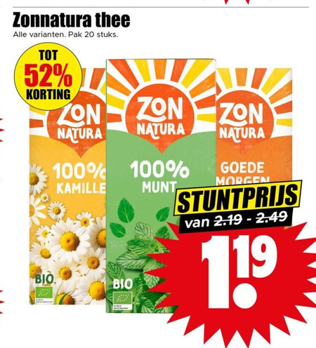 Zonnatura   thee folder aanbieding bij  Dirk - details