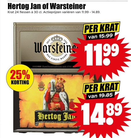 Hertog Jan   krat bier folder aanbieding bij  Dirk - details