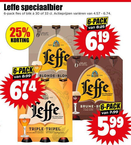 Leffe   blikje bier folder aanbieding bij  Dirk - details