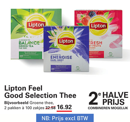 Lipton   thee folder aanbieding bij  Sligro - details