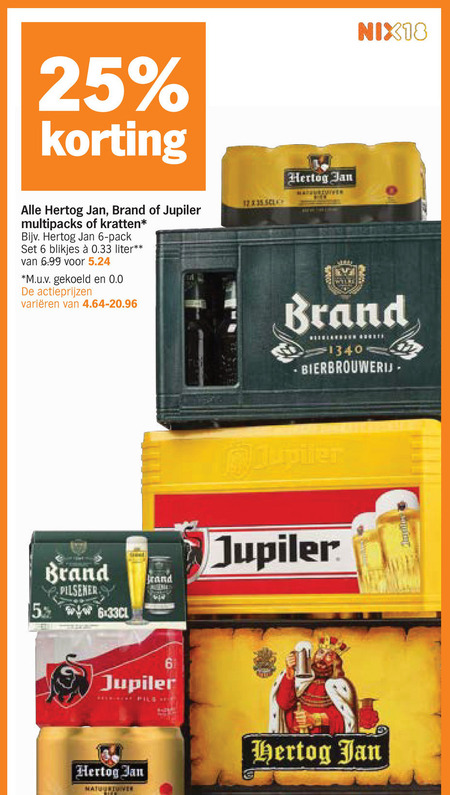Hertog Jan   krat bier, blikje bier folder aanbieding bij  Albert&nbsp;Heijn - details