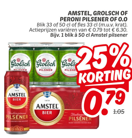 Grolsch   blikje bier folder aanbieding bij  Dekamarkt - details