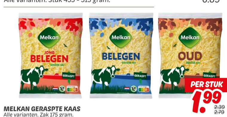Melkan   geraspte kaas folder aanbieding bij  Dekamarkt - details
