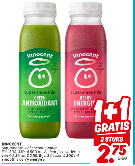 Innocent   fruitsmoothie folder aanbieding bij  Dekamarkt - details