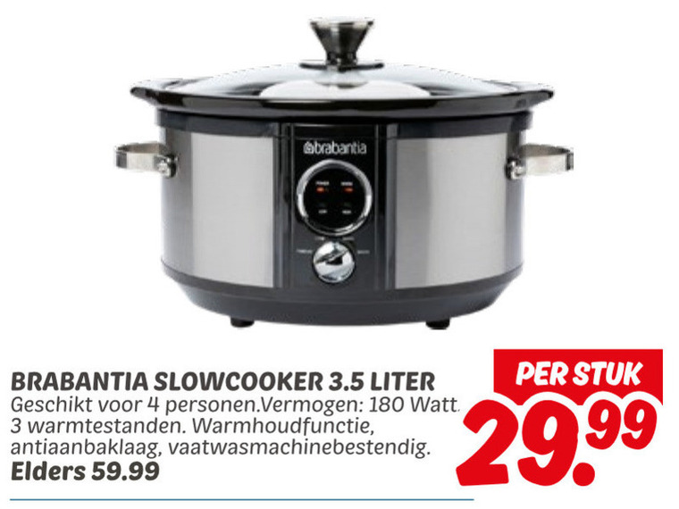 Brabantia   slowcooker folder aanbieding bij  Dekamarkt - details