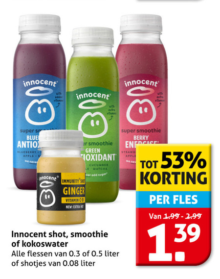 Innocent   fruitsmoothie folder aanbieding bij  Hoogvliet - details
