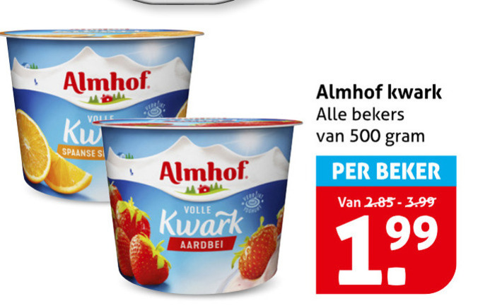Almhof   kwark folder aanbieding bij  Hoogvliet - details