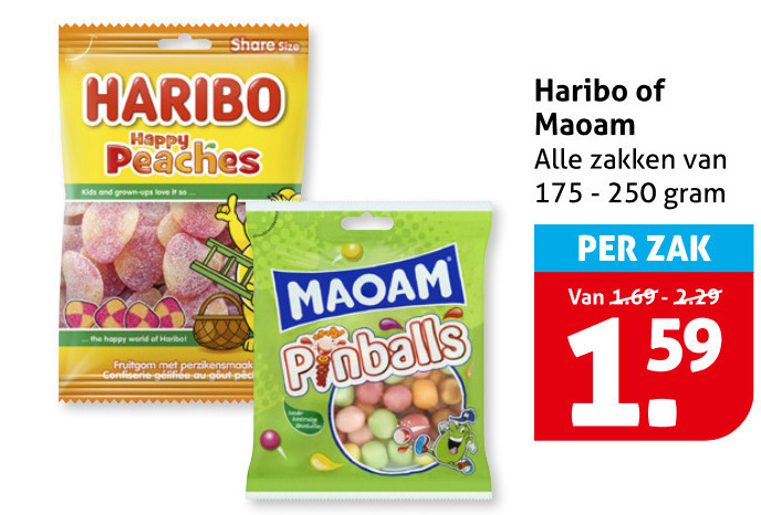 Haribo   snoep folder aanbieding bij  Hoogvliet - details