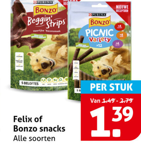 Felix   kattensnacks, hondensnacks folder aanbieding bij  Hoogvliet - details