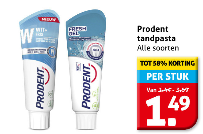Prodent   tandpasta folder aanbieding bij  Hoogvliet - details