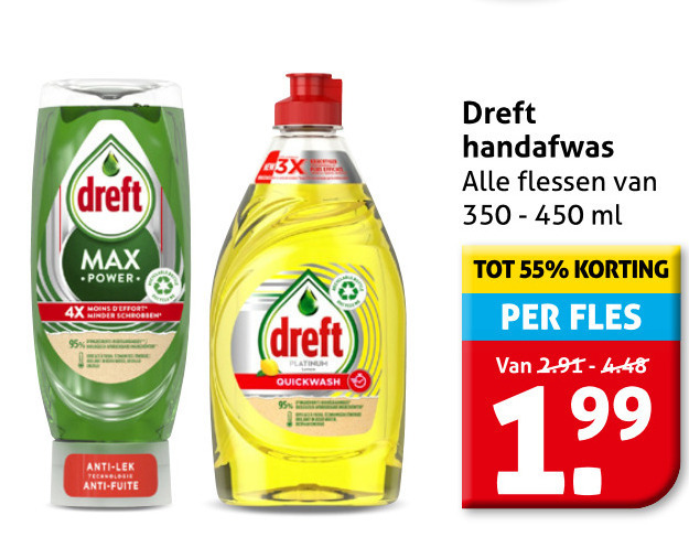 Dreft   afwasmiddel folder aanbieding bij  Hoogvliet - details