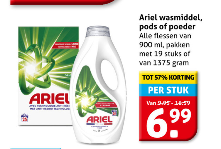 Ariel   wasmiddel folder aanbieding bij  Hoogvliet - details