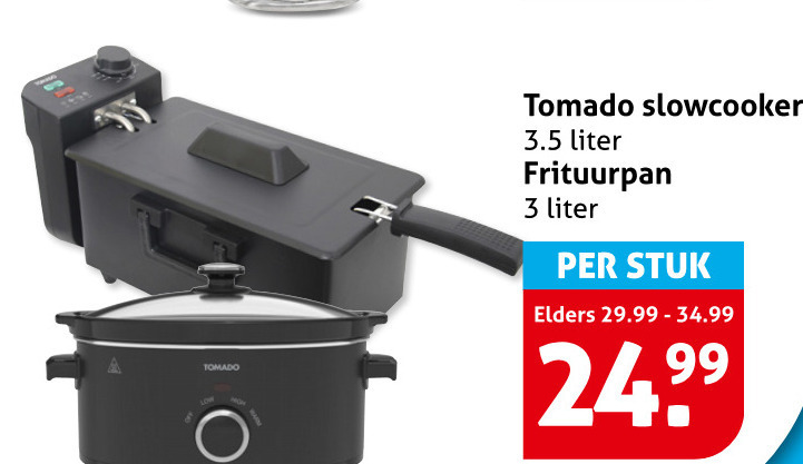 Tomado   slowcooker, friteusereiniger folder aanbieding bij  Hoogvliet - details