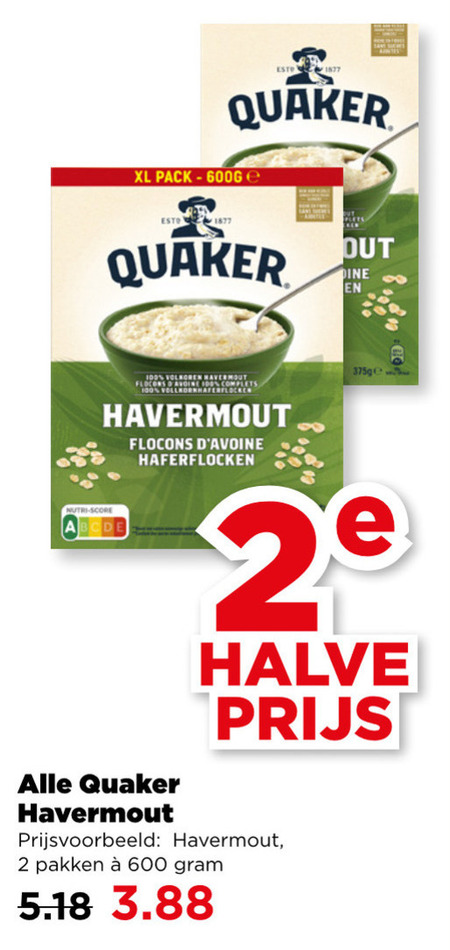 Quaker   havermout folder aanbieding bij  Plus - details