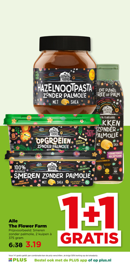 Flower Farm   margarine, olie en vetten folder aanbieding bij  Plus - details