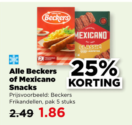 Beckers   frikandellen, snack folder aanbieding bij  Plus - details